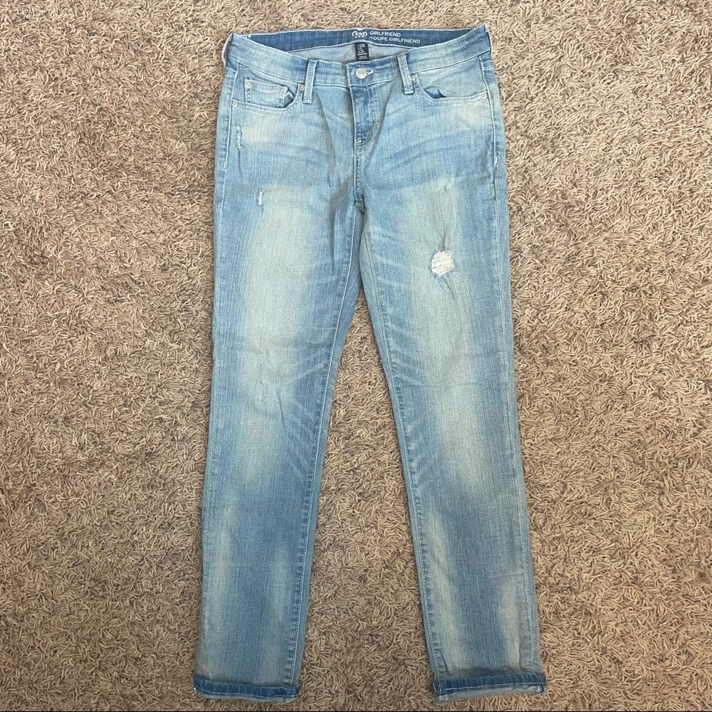 Gap Girlfriend Coupe Girlfriend Distressed Jeans Size 0 25 R